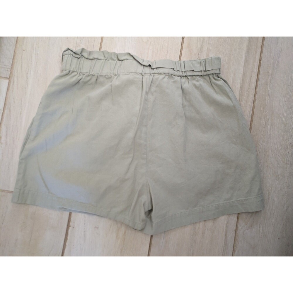 Sophie Rue Paperbag High Waist Belted Shorts in Olive Green Pockets Large - Picture 5 of 5